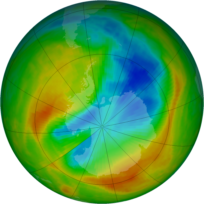 Antarctic ozone map for 04 November 1983